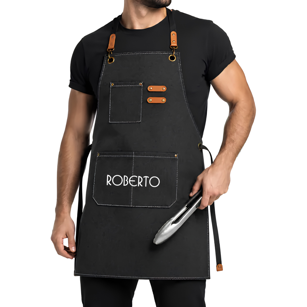 Delantal Parrillero Personalizado con Nombre – Regalo Dieciochero para Papá o Abuelo