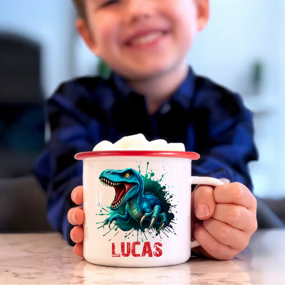 Taza Personalizada de Dinosaurios para Niños – Elige su Dinosaurio y Nombre