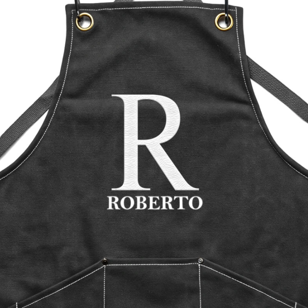 Delantal Parrillero Personalizado con Nombre – Regalo Dieciochero para Papá o Abuelo