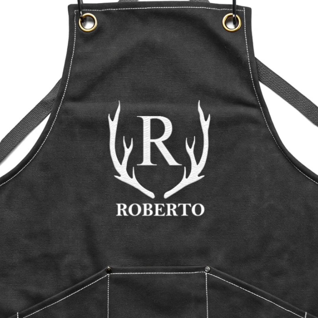 Delantal Parrillero Personalizado con Nombre – Regalo Dieciochero para Papá o Abuelo