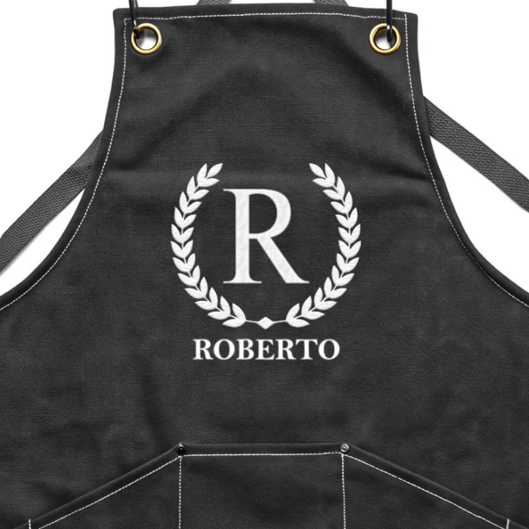 Delantal Parrillero Personalizado con Nombre – Regalo Dieciochero para Papá o Abuelo