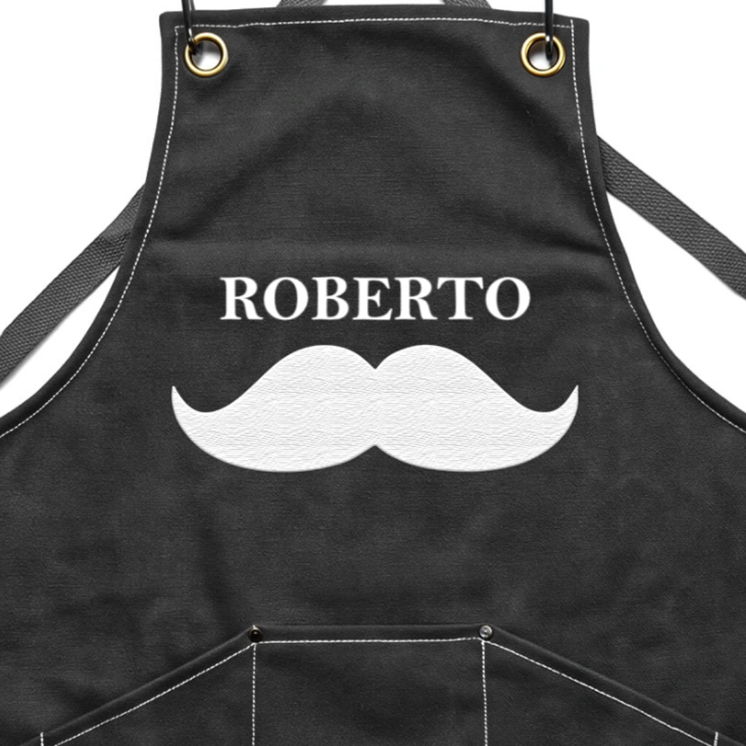 Delantal Parrillero Personalizado con Nombre – Regalo Dieciochero para Papá o Abuelo