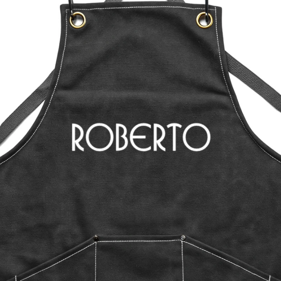 Delantal Parrillero Personalizado con Nombre – Regalo Dieciochero para Papá o Abuelo