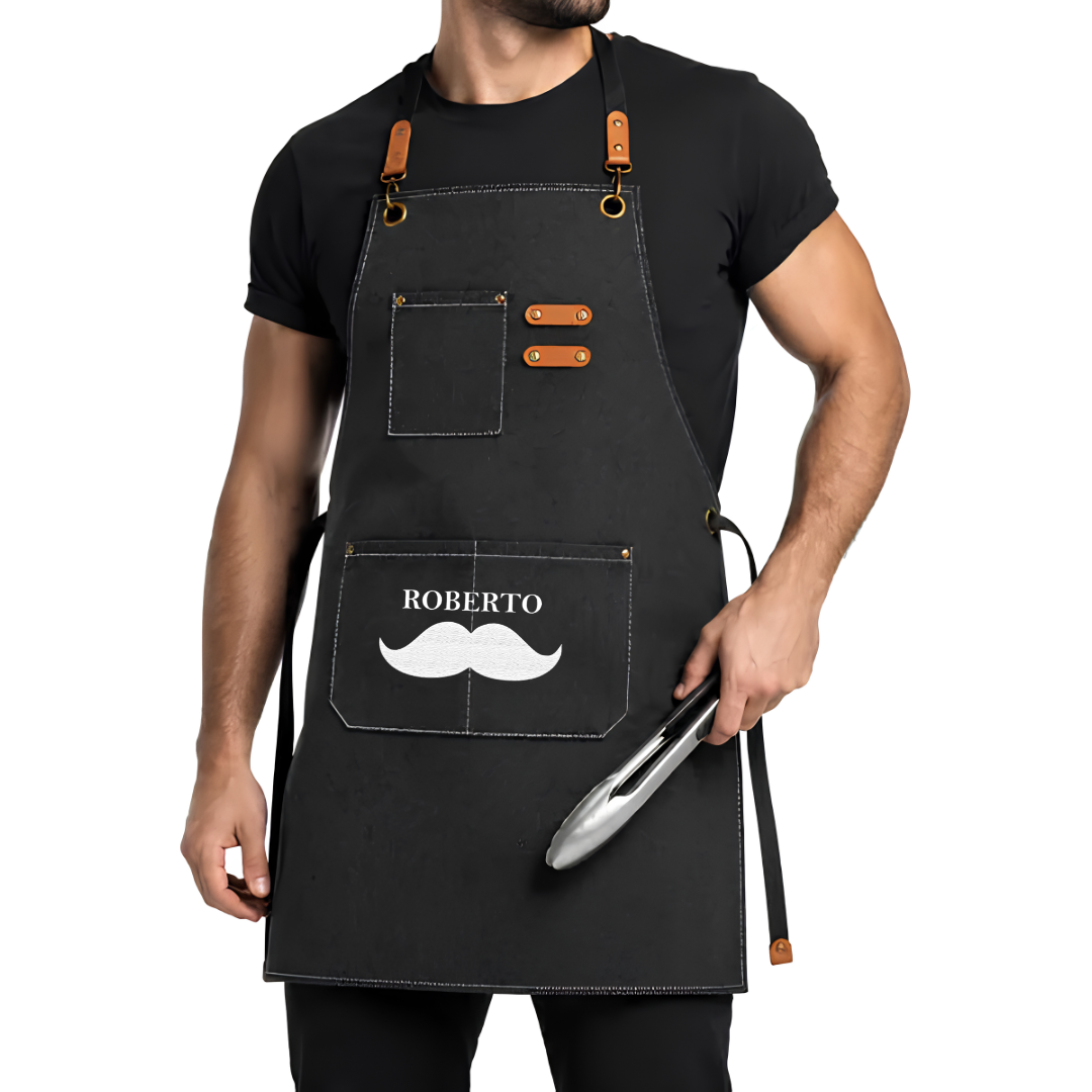 Delantal Parrillero Personalizado con Nombre – Regalo Dieciochero para Papá o Abuelo