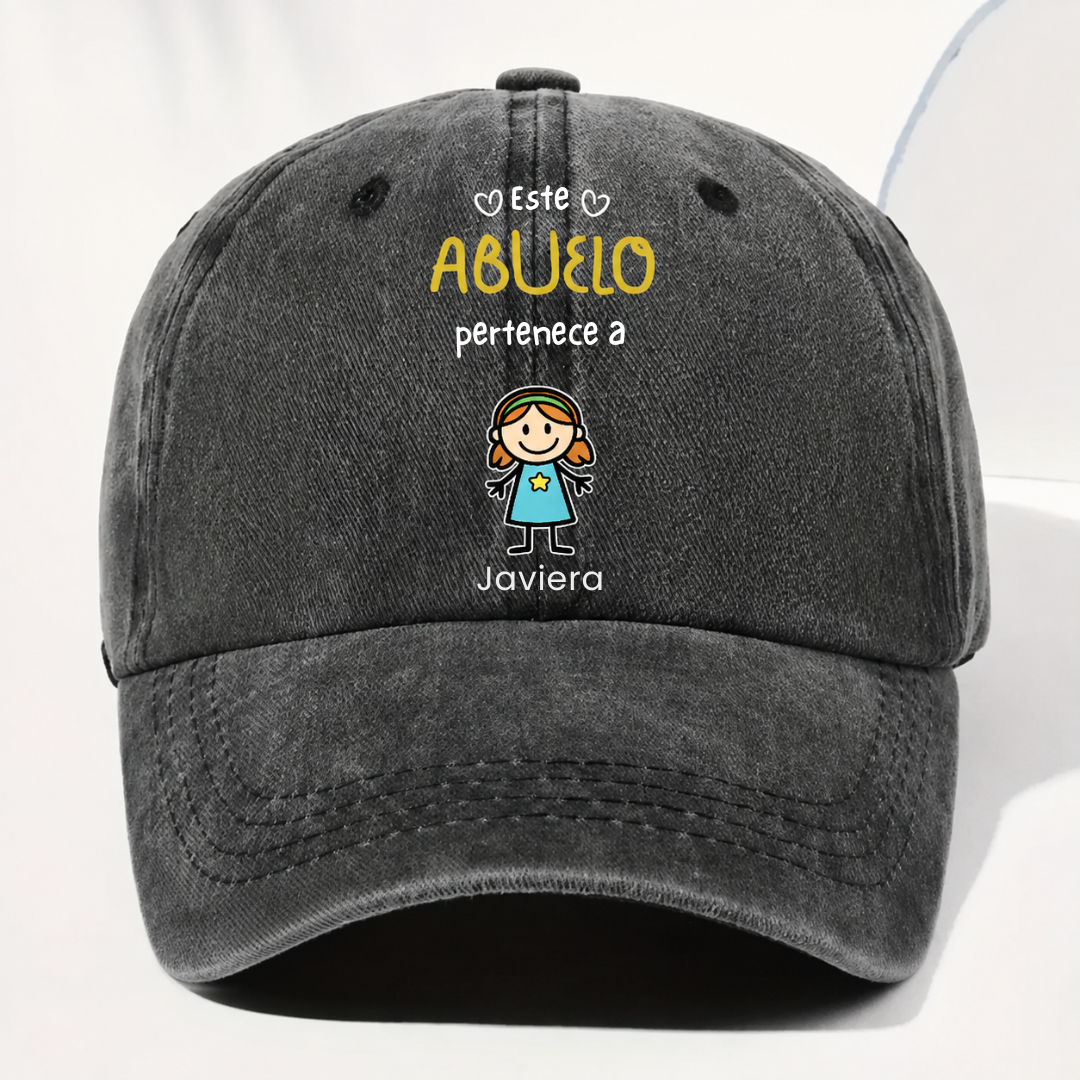 Gorro Personalizado para Abuelo o Papá con Figuras de Hijos/Nietos y Nombres – Regalo Familiar