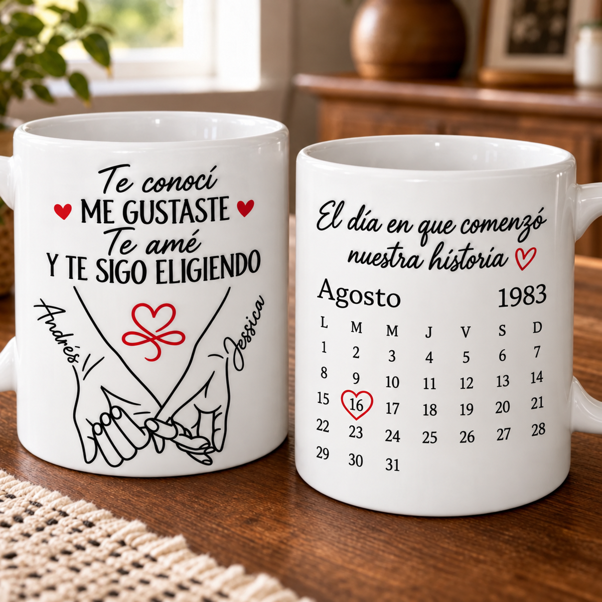 Taza Personalizada para Parejas – El Día en que Comenzó Nuestra Historia