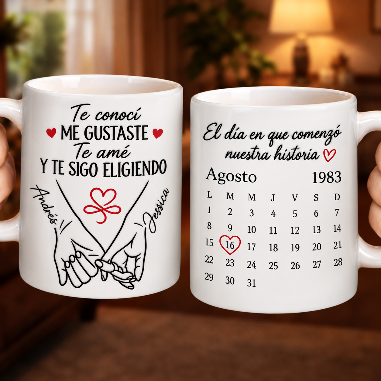 Taza Personalizada para Parejas – El Día en que Comenzó Nuestra Historia